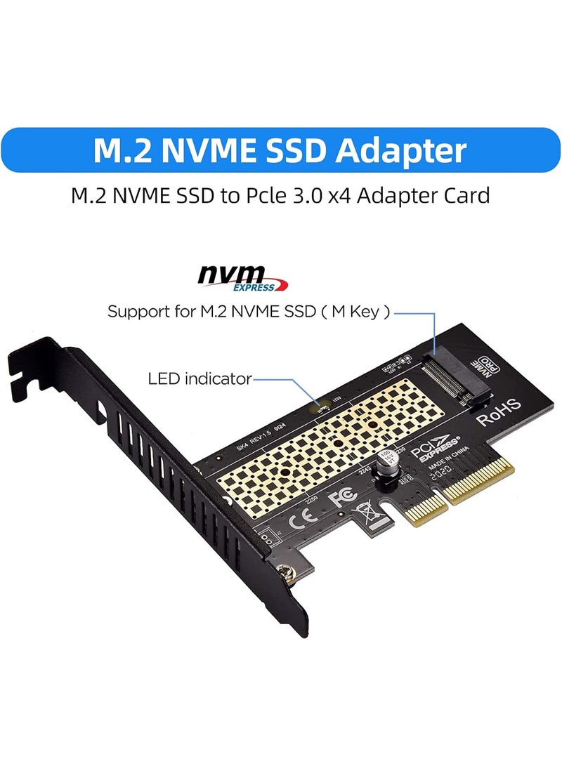محول M.2 NVME SSD إلى PCIe 3.0 x4، بطاقة توسعة وحدة تحكم مضيف M.2 2280 2260 2242 2230 SSD إلى PCIe 3.0 x4 لأجهزة الكمبيوتر المكتبية، يدعم أنظمة التشغيل Windows وMac وLinux - Image 5